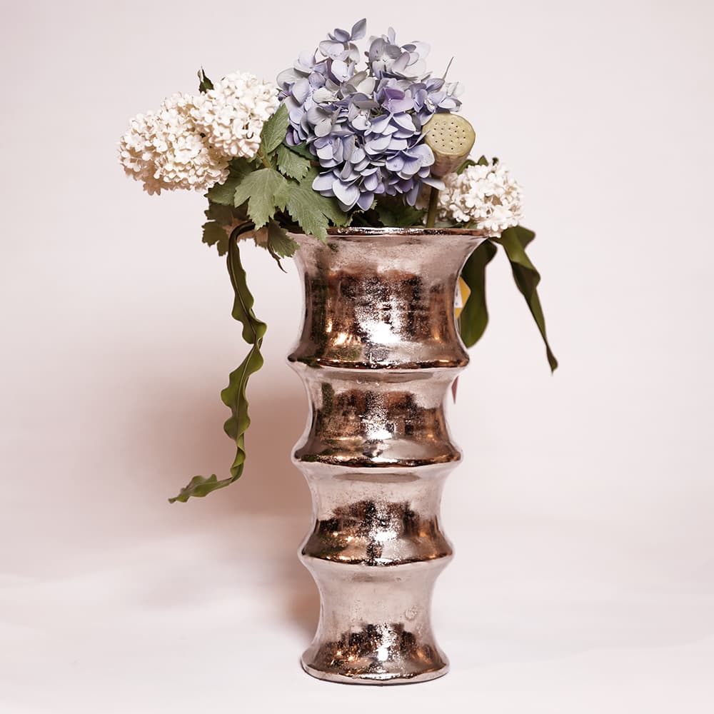 گلدان استوانه حلقه ای 40سانت المینیوم